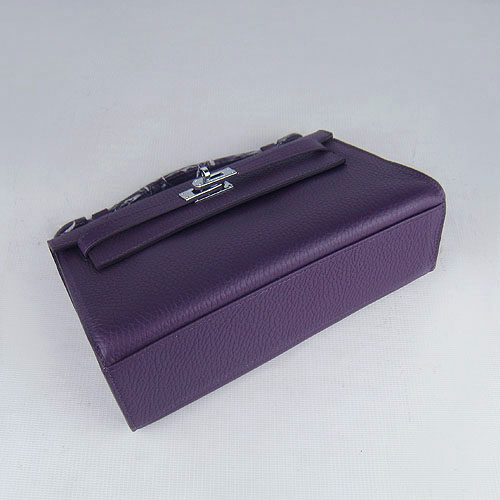 AAA Hermes Kelly 22 CM France Leather Handbag Purple H008 On Sale